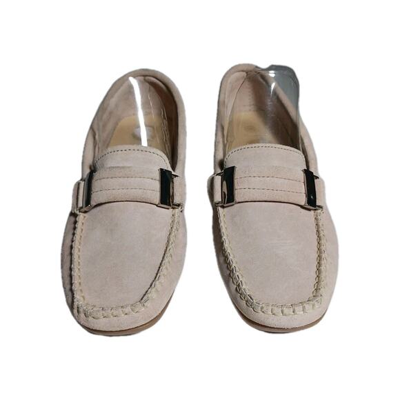 PIERRO MASETTI Kiowa Blush Pink Suede Leather Moc Loafers Size 7.5 US 38 EU - Picture 3 of 9